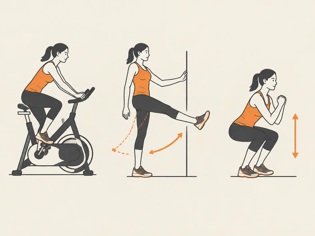 Ilustración de calentamiento y cardio